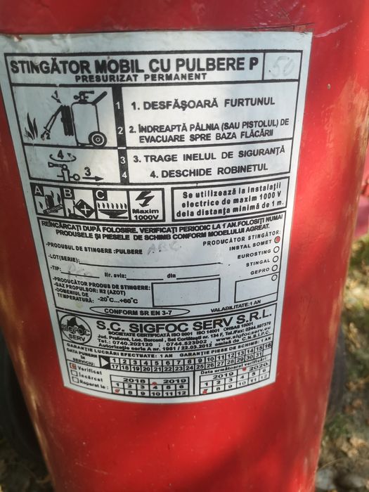 Stingător cu pulbere p50 butelie compresor nebulizator spuma sablat