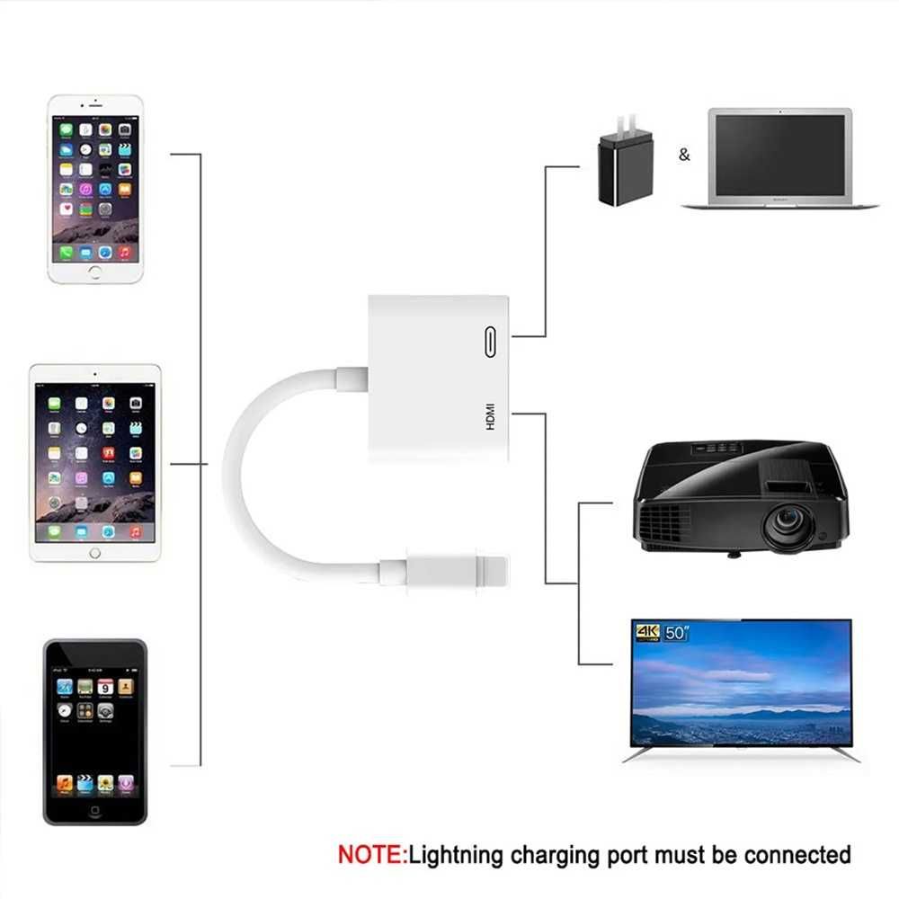 Преходник HUB22, Lightning към HDMI, Digital AV adapter, За iPhone