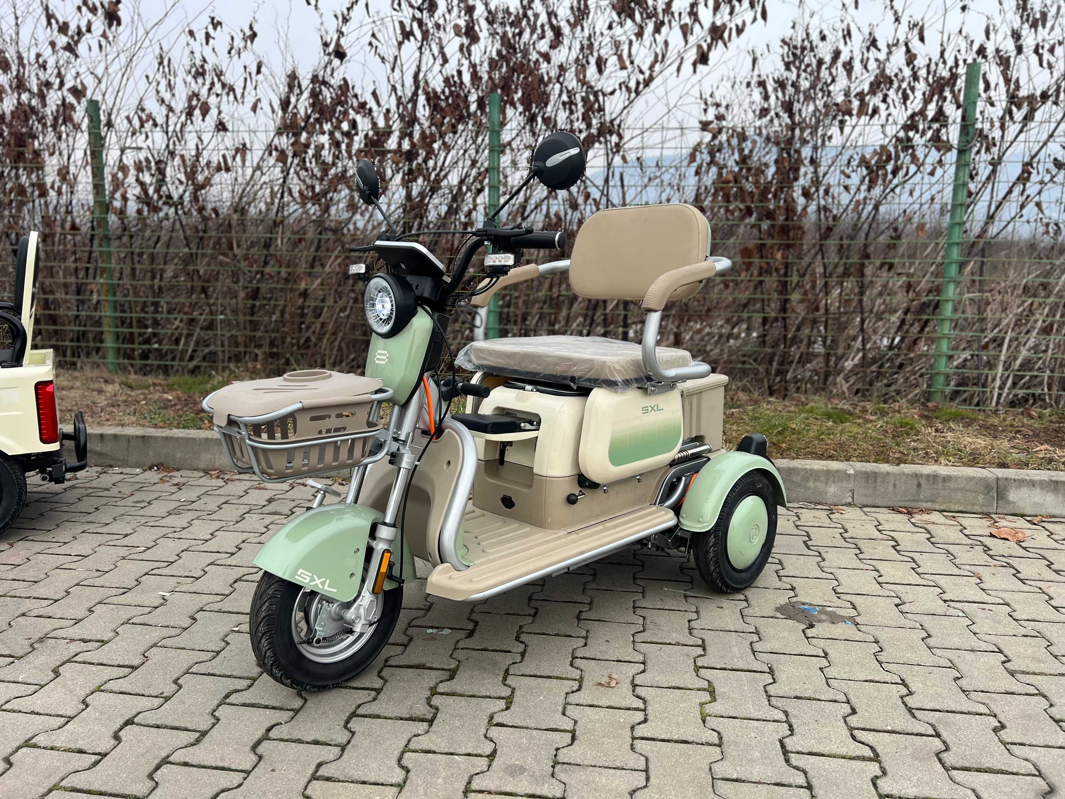 THOR SUPERXL tricicleta electrica tuk tuk nou verde maro gri