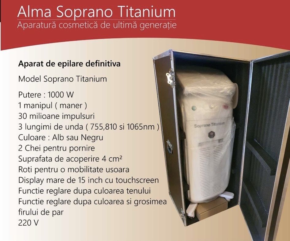 Soprano Ice Titanium aparat de epilare definitiva dioda laser ,3000w