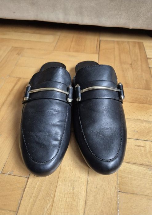 Saboți Eleganți Steve Madden Kera Flat - Piele Naturală Neagră - 38