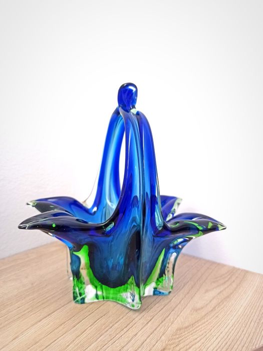 Murano Blue and Green art glass sculpture