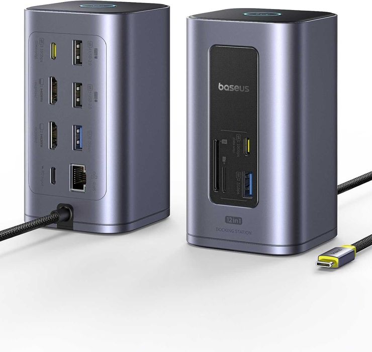 Докинг станция Baseus Nomos Win Air 12 в 1, два монитора 2 * 4K HDMI