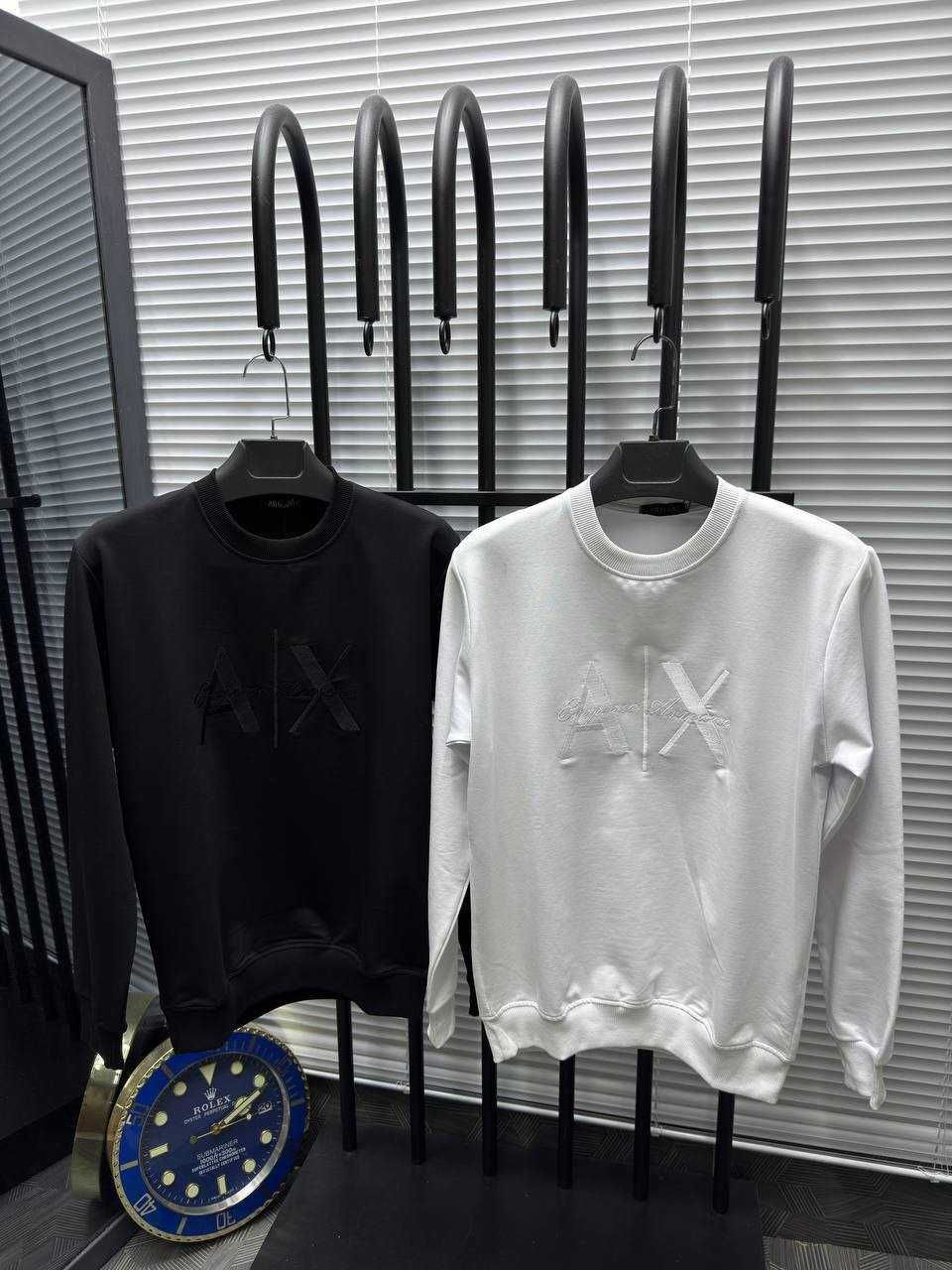 Мъжка блуза Armani , Армани блуза с дълъг ръкав , бяла и черна