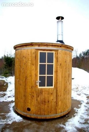 Sauna barrel - sauana de exterior - verticala