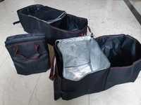 Organizator portbagaj cu trei compartimente, unul izoterm. Pliabil