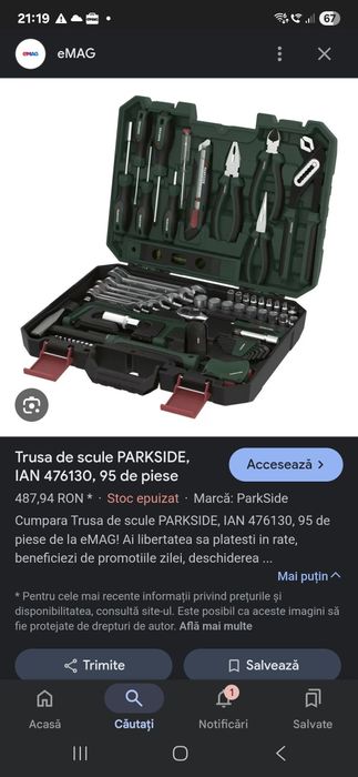 Parkside scule 95 piese