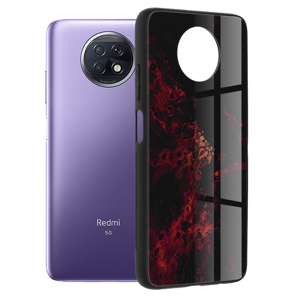 Husa cu spate de sticla pentru Xiaomi Redmi Note 9T - Red Nebula