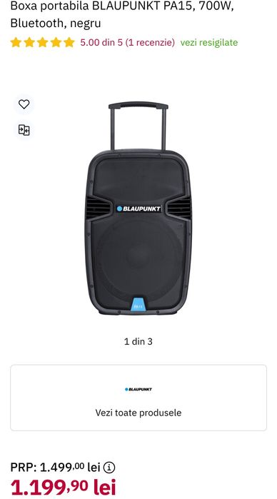 Boxa bluetooth Blaupunkt PA15 cu microfon