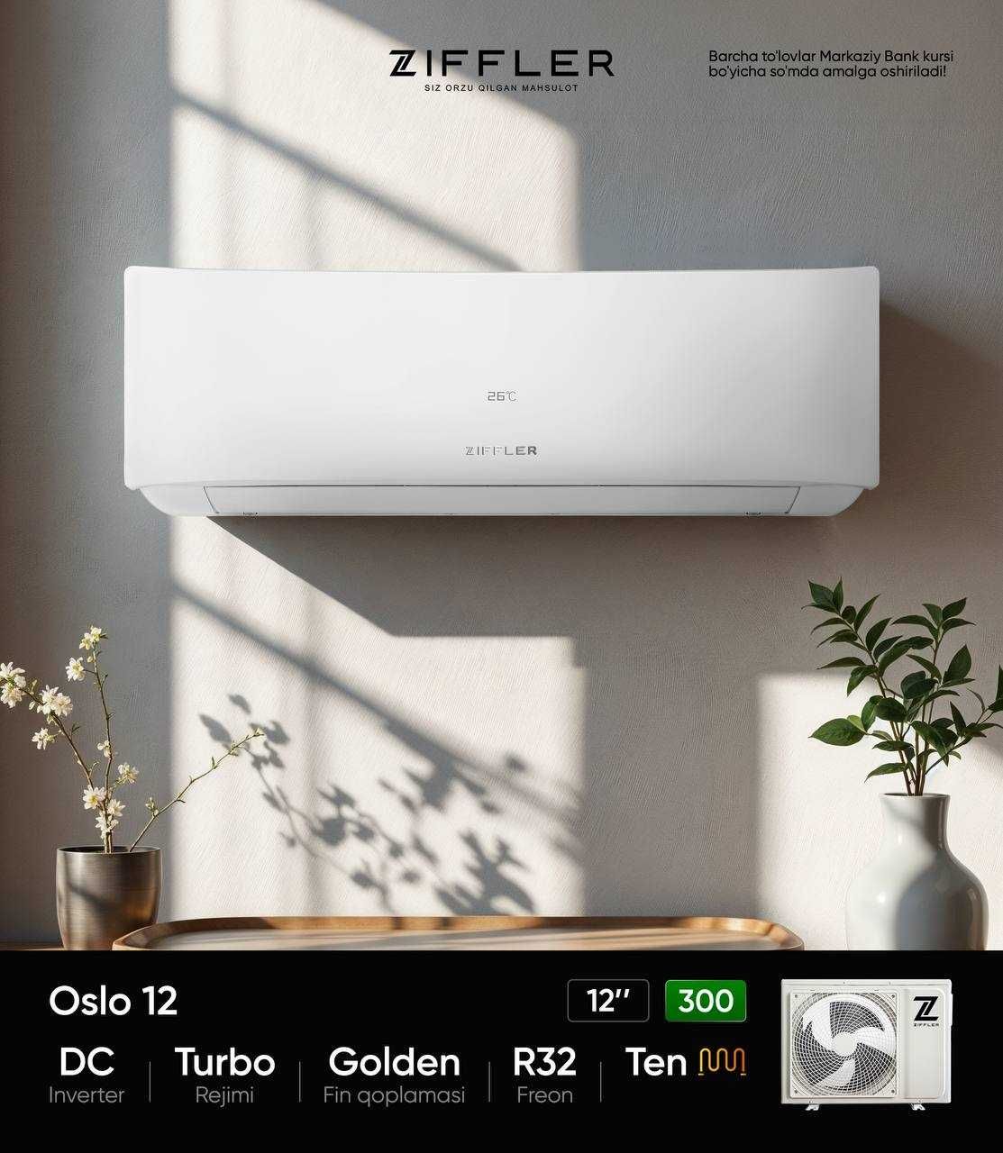 kондиционер Ziffler 12 Inverter  первый руками доставка бесплатно
