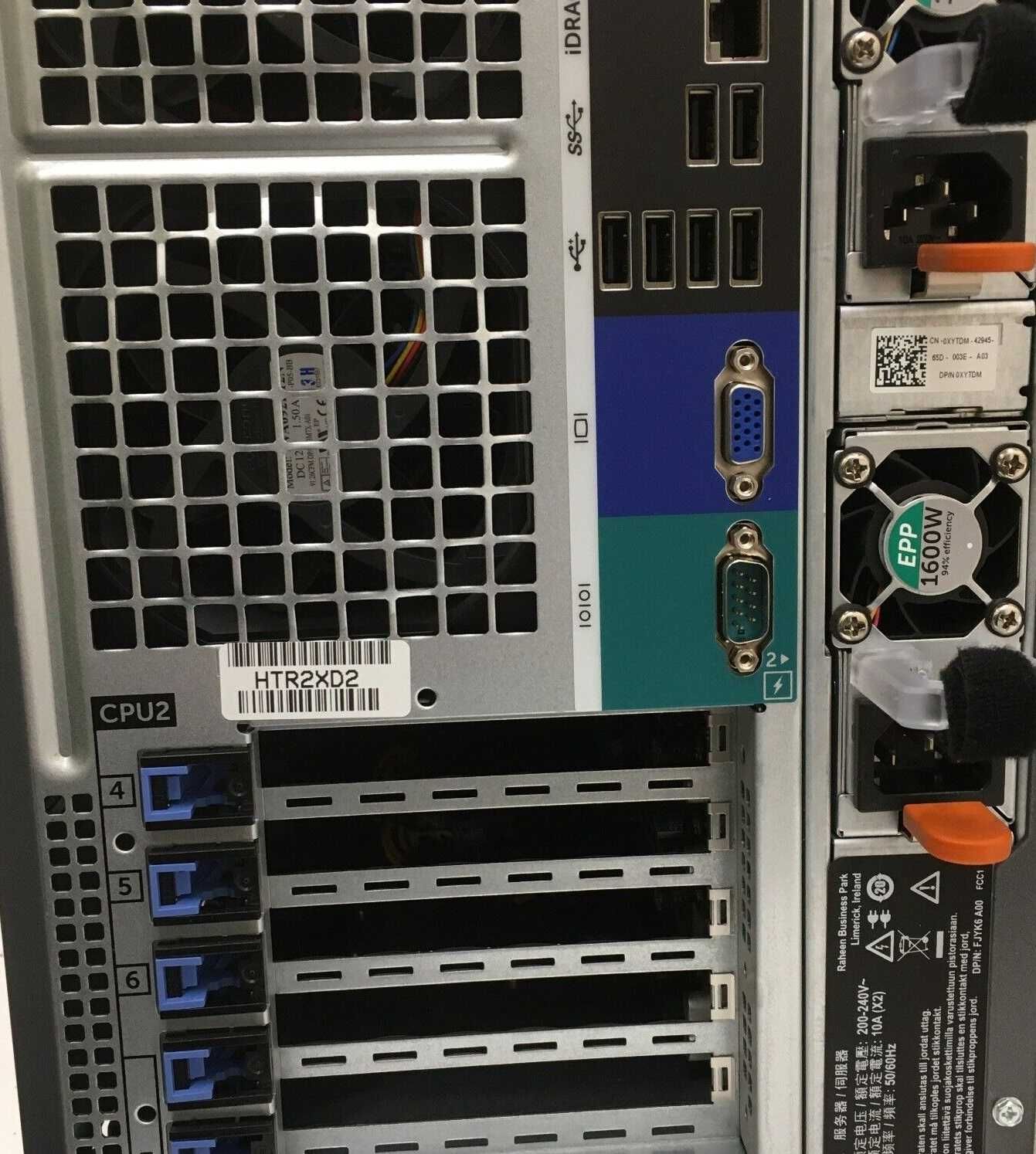 4x GPU (8xPCIe) Tower сървър - PowerEdge T630 - 2xV4 Xeon,2x1600W,CTO