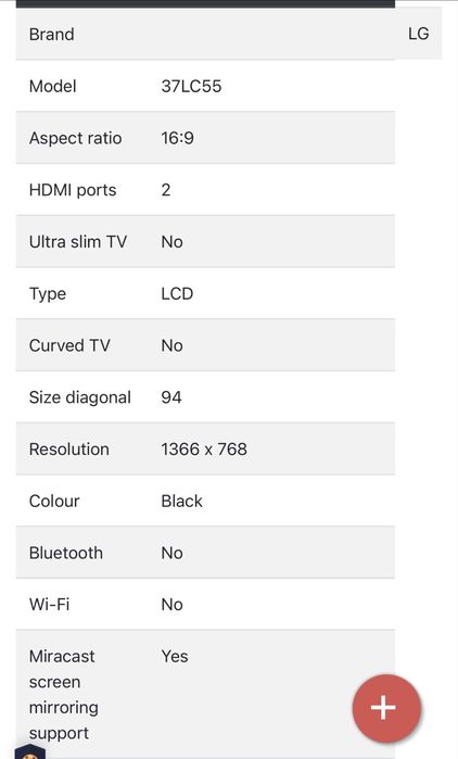LG 37LC55 tv HD black