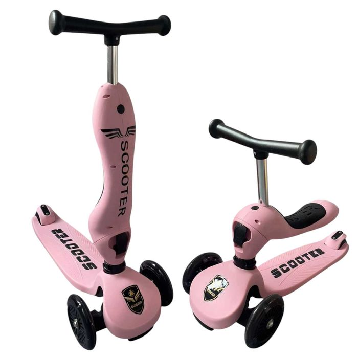 Trotineta 2in1 transformabila in tricicleta, ajustare 3 dimensiuni,roz