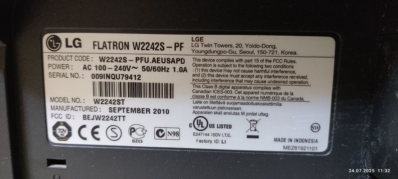 Продаю монитор 22 дюймов LG Flatron.