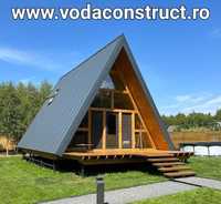 Cabane A-frame, case A-frame, construcții modulare, case din lemn