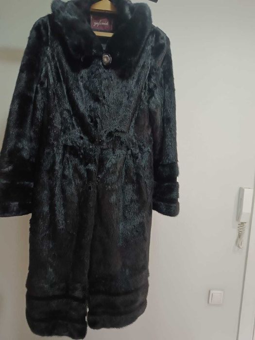 Норковая шуба черная, р-р 46-48