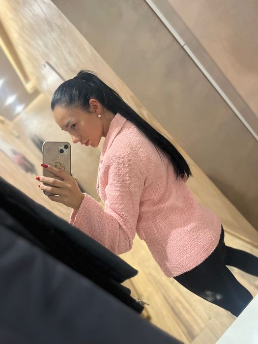 Сако букле S в розов цвят