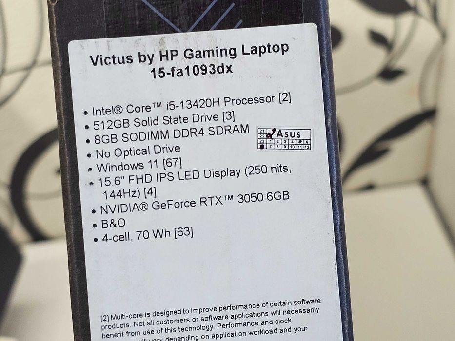 ПРОДАМ VICTUS 15 Gaming Ноутбук Core™ i5-13420H/8GB/512SSD/RTX3050-6GB