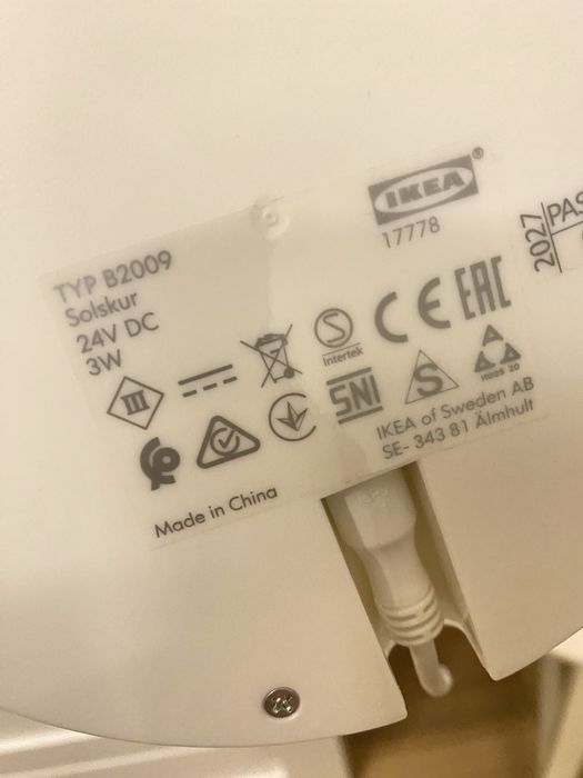 2 veioze ikea - model SOLSKUR alb/alamă