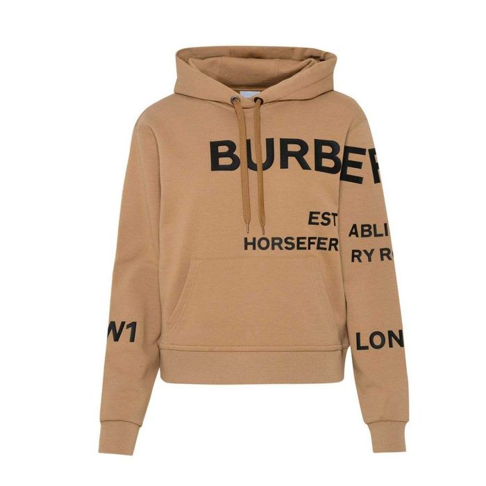 Мъжко Худи с Качулка BURBERRY кафяв цвят