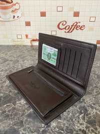 Бумажник Bovis мужской портмоне, винтажный кошелек, твердый клатч