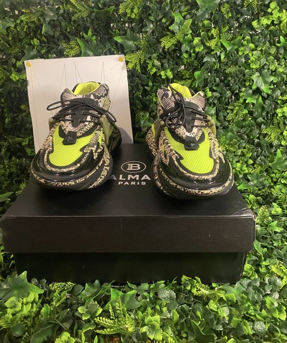 Adidasi/ Sneakers Balmain Gray & Green Unicorn Sneakers