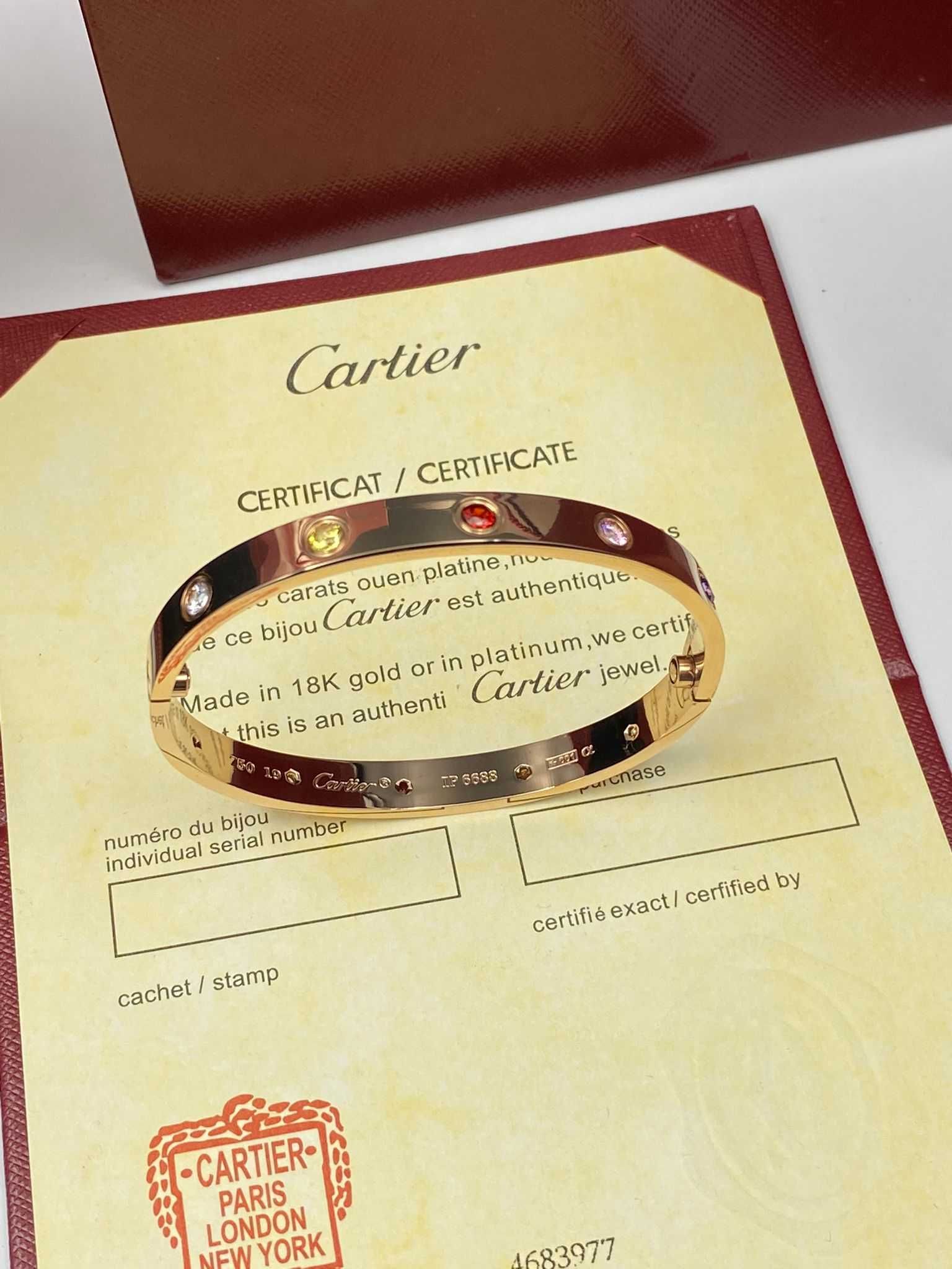 Brățară Cartier LOVE 19 Aur Rose 18K cu 10 Diamante