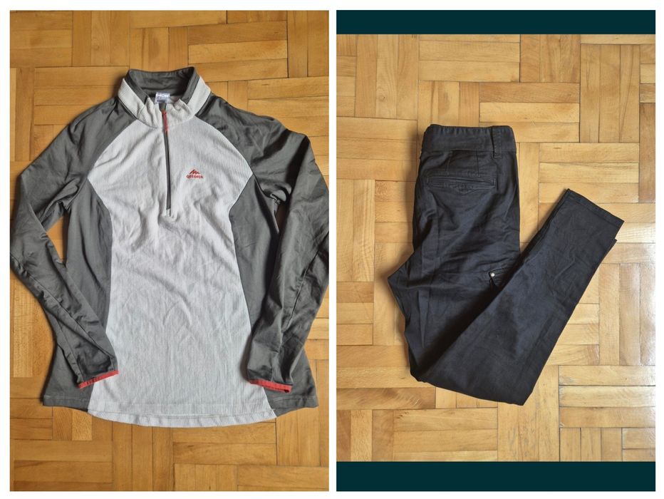 Set Haine Damă: Bluză Polar Quechua + Blugi Cargo Skinny Gaudi