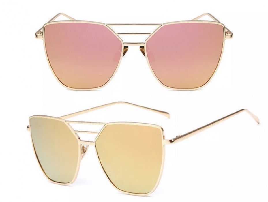 Ochelari de soare D6 Rose gold Vintage stil Rayban