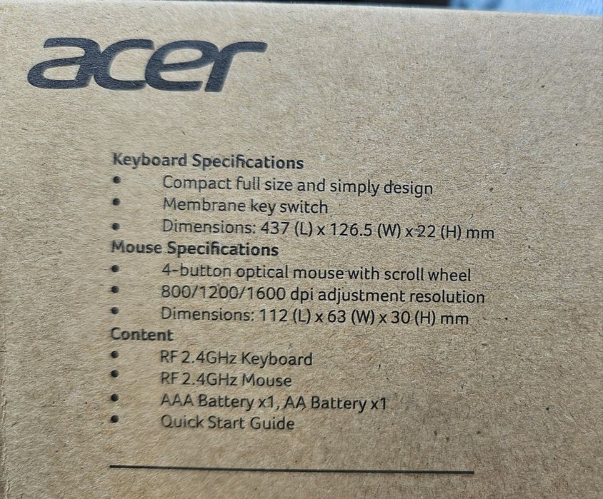 Kit Wireless Tastatura si Mouse Acer AAK940