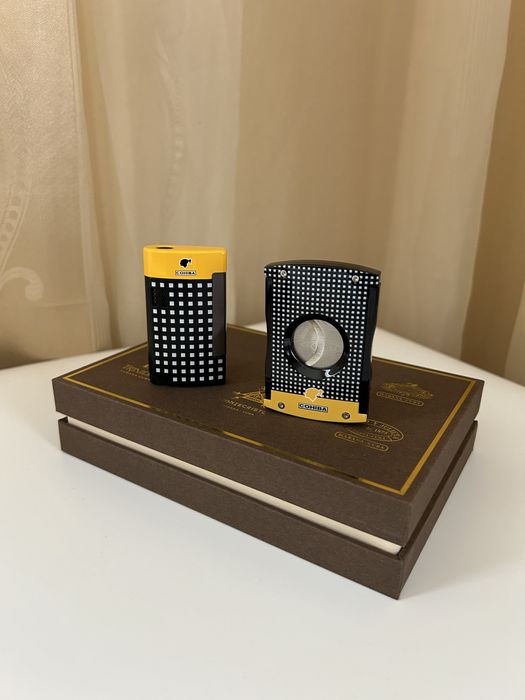 Луксозен подаръчен комплект COHIBA – Запалка и резачка за пури