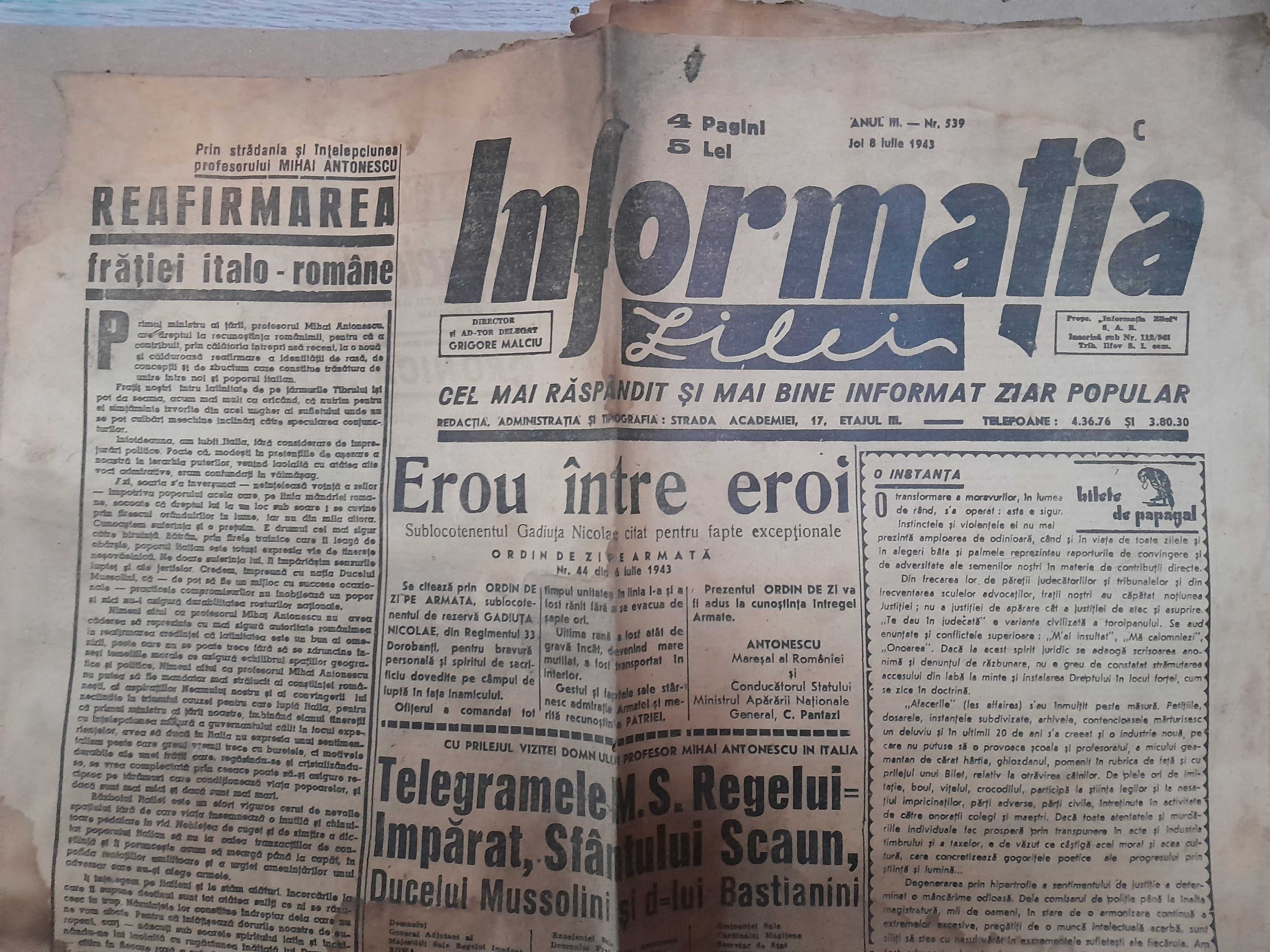 50 ziare din perioada 1920 - 1945