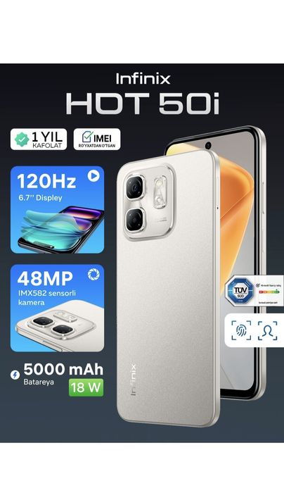Infinix HOT 50i 5000 mAh  (Янги , коробкаси билан)