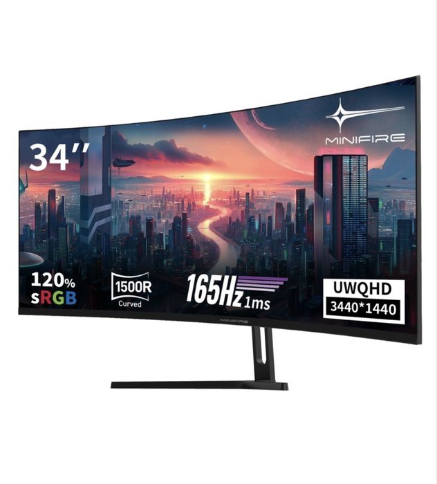 Monitor De Gaming Curbat Minifire Uwqhd De 34", 165Hz