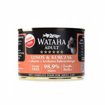 Conserva Wataha HUNT Pisica Adult, 98.9% Carne, Cu Somon Si Pui, 200g