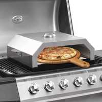 vidaXL Пица фурна с керамична плоча за барбекю на газ/въглища 47395