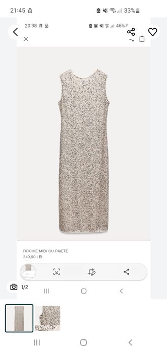 Vand rochie zara midi cu aiete aplicate si dublura