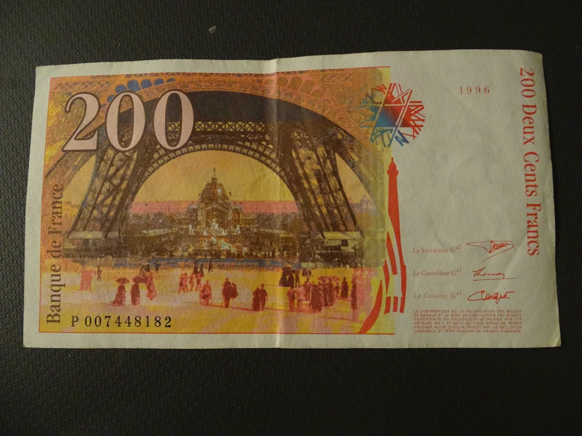 Франция > 200франка 1996 > '' Густав Ефел ''