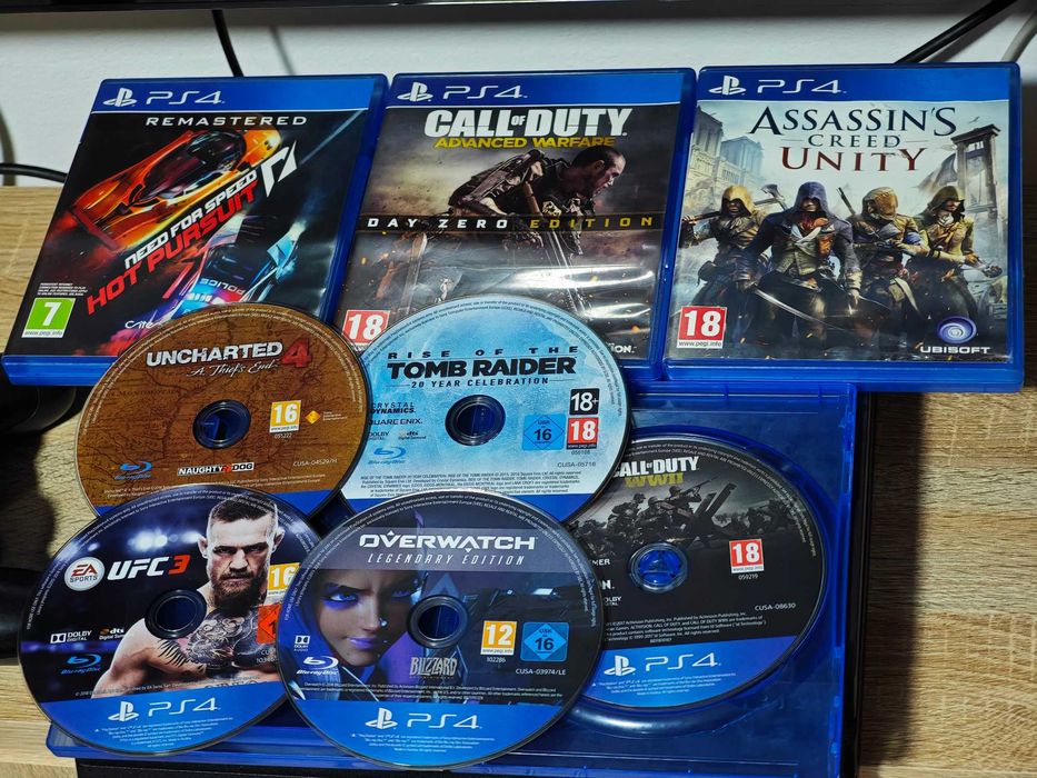 Ps4 PRO 4k 1tb, 8 jocuri, accesorii, consola Playstation Sony