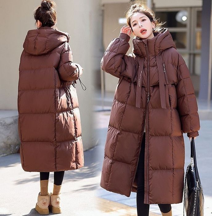 Женский пуховик женская куртка длинная теплая с капюшоном