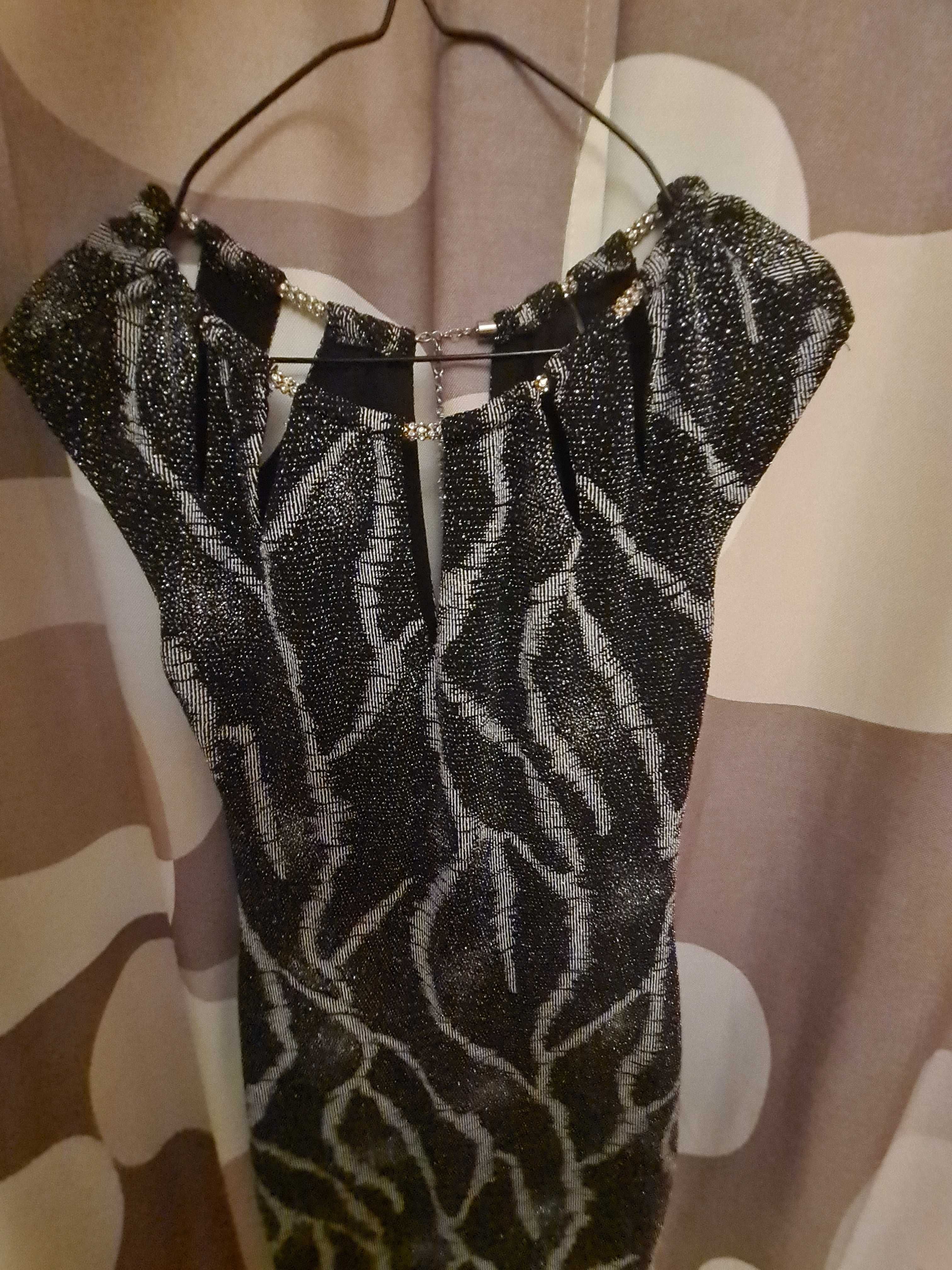 Rochie de ocazie sexy mărimea M neagră cu sclipici