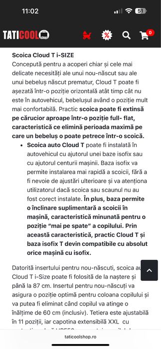 Scoica auto Cloud T