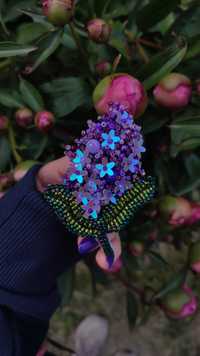 Broșa liliac  handmade
