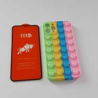 Set - Folie Sticla Full + Husa Silicon Pop it iphone 11 Pro