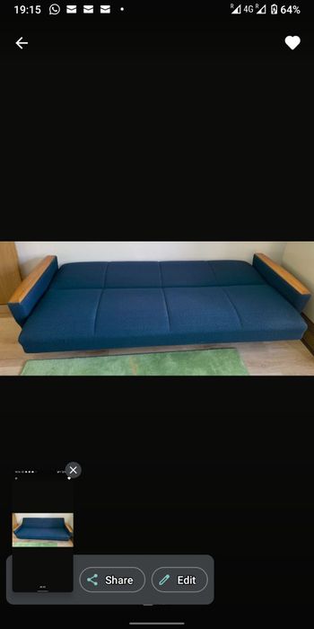 Canapea albastra extensibila