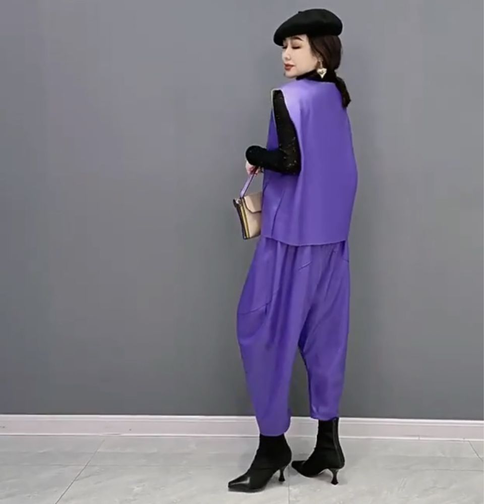 Фиолетовый жилет с брюками