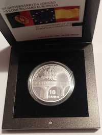 Moneda 10 euro 1996 proof Portugalia rară 27g argint 925