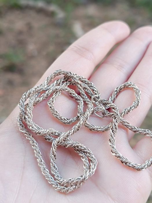 Vechi colier din argint de 830, model rasucit, Germania