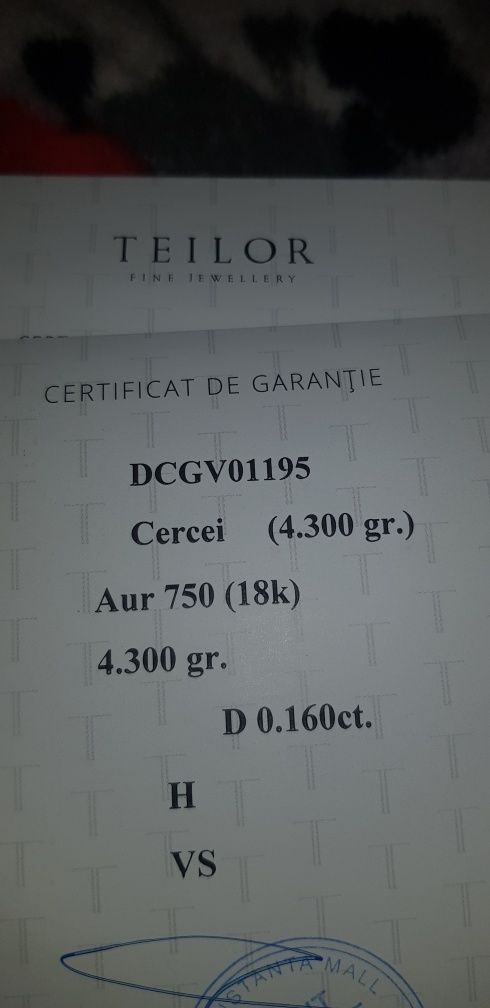 Cercei fluturas din aur 18k cu diamante -Teilor