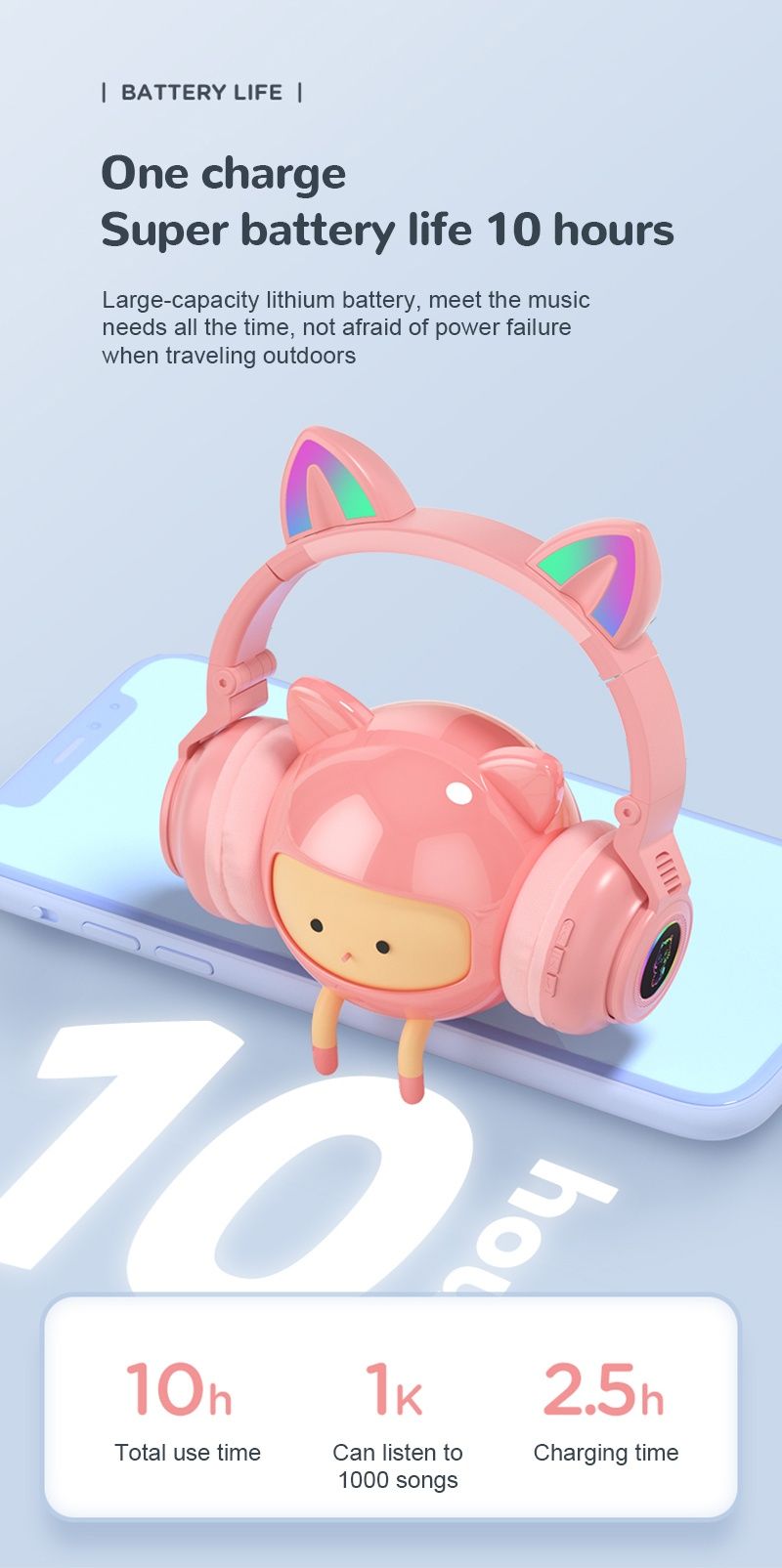 Беспроводной наушник Cat Headset с SD-картой поддержки и микрофона